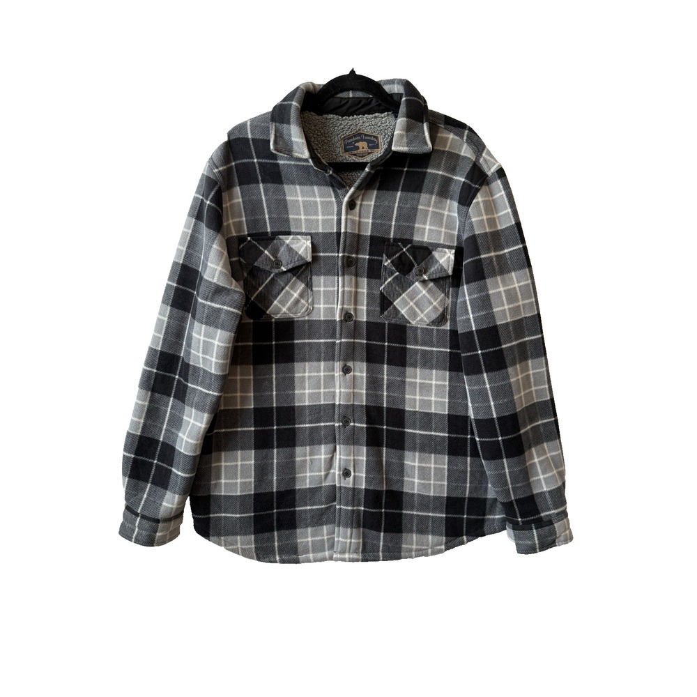 Freedom Foundry Sherpa Lined Flannel Shacket Plaid Jacket L Outdoor Grunge Cozy